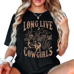 Long Live Cowgirls Shirt, Wallen Shirt, Concert Shirt, Vintage Western Shirt, Country Music Shirt, Cowgirl Shirt, For Women Cowboy, T-shirt Cotton Crewneck Womenswear Tops Underwear Shortsleeve Tshirt
