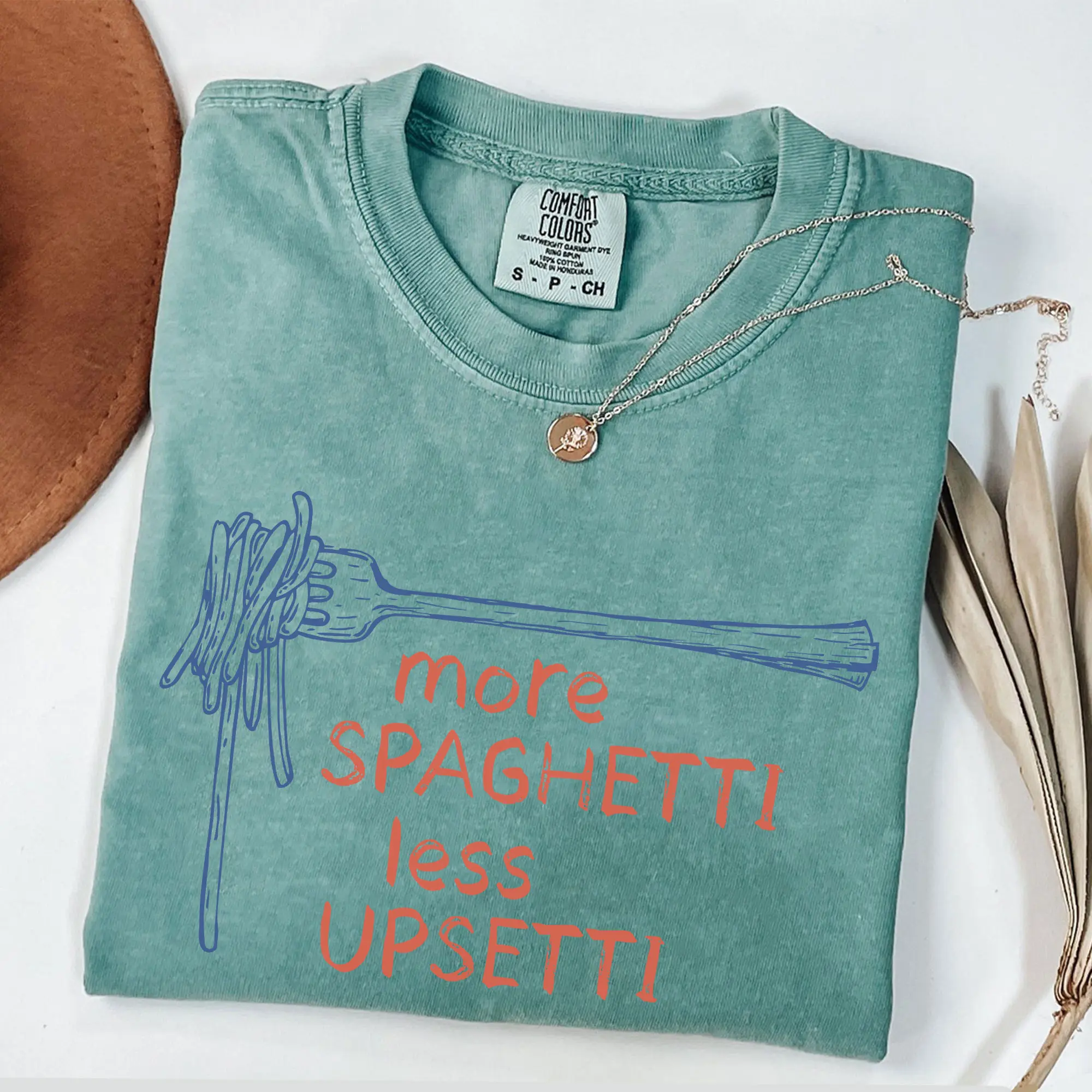 Comfort Colors Spaghetti Shirt, Spaghetti Less Upsetti Shirt, Pasta Shirt, Mental Health Shirt