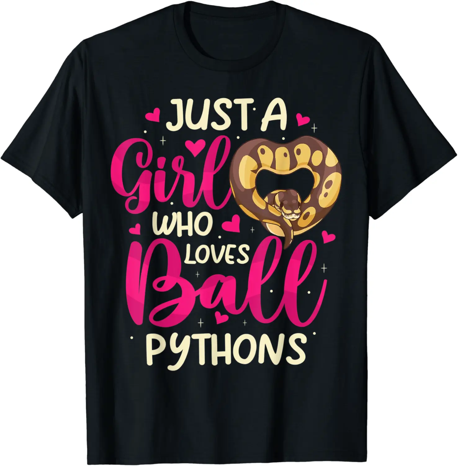 Just a Girl Who Loves Ball Pythons Ball Python Snake Lover T-Shirt - Nafeesaami Shop 76B0BKFP7DM7