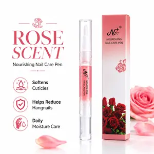 Women's Rose Scent Cuticle Oil Pen - Nourishing Twist-Applicator Nail Care Treatment, Portable Dry Cuticle Softener