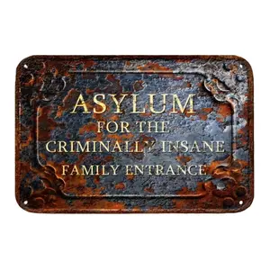 Vintage Shelter Entrance Sign Aluminum Plate, Rustic Farmhouse Design, Home Wall Decor, Garden Decoration, Unique Outdoor Space Statue, Family Room Art