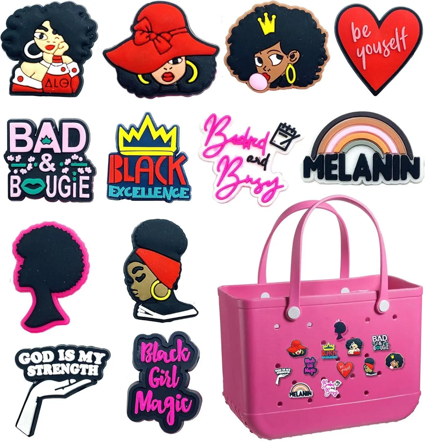 Cute Charms for Bogg Bag Accessories - Decorative PVC Bag Charm Insert Pins for Simply Southern and Large Rubber Beach Totes for Women