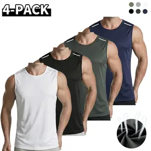 4-piece men's high-quality ultra-soft tank tops - breathable fitness and casual sports tank tops, quick-drying hooded sweatshirts, popular TikTok style, true size - a gift for him