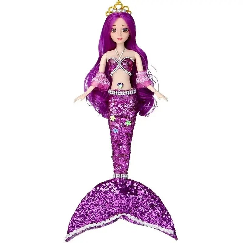 1/6 Cute Princess Mermaid Dolls with Sequin Skirt Suit Multi Joints Movable Doll Kids Toys Birthday Christmas Present Gifts