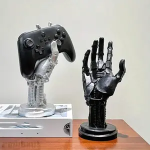 Cyberpunk Mechanical Arm Statue, Futuristic Aesthetic, Palm, Game Controller Stand, Headphone Holder, Desktop Decoration, Perfect Gift for Gamers