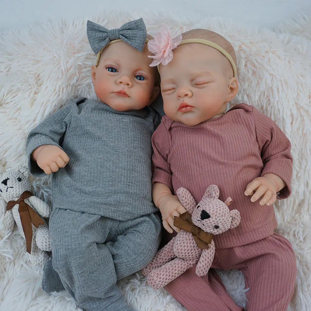 19in Lifelike Newborn Baby Soft Doll - Reborn Baby Doll with Cloth & Vinyl Body, Painted Hair, Poseable Limbs, Realistic Toy Gift for Ages 3+