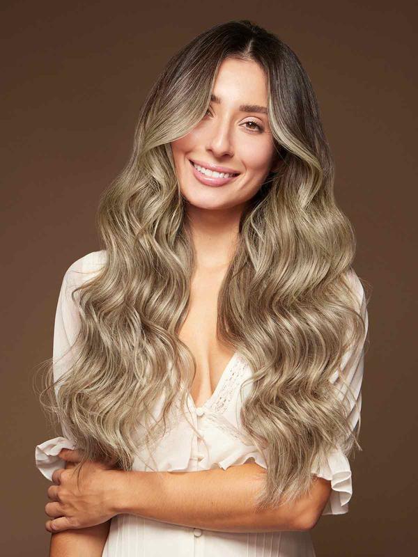 20" Seamless Ash Brown Highlights Clip-Ins (180g)