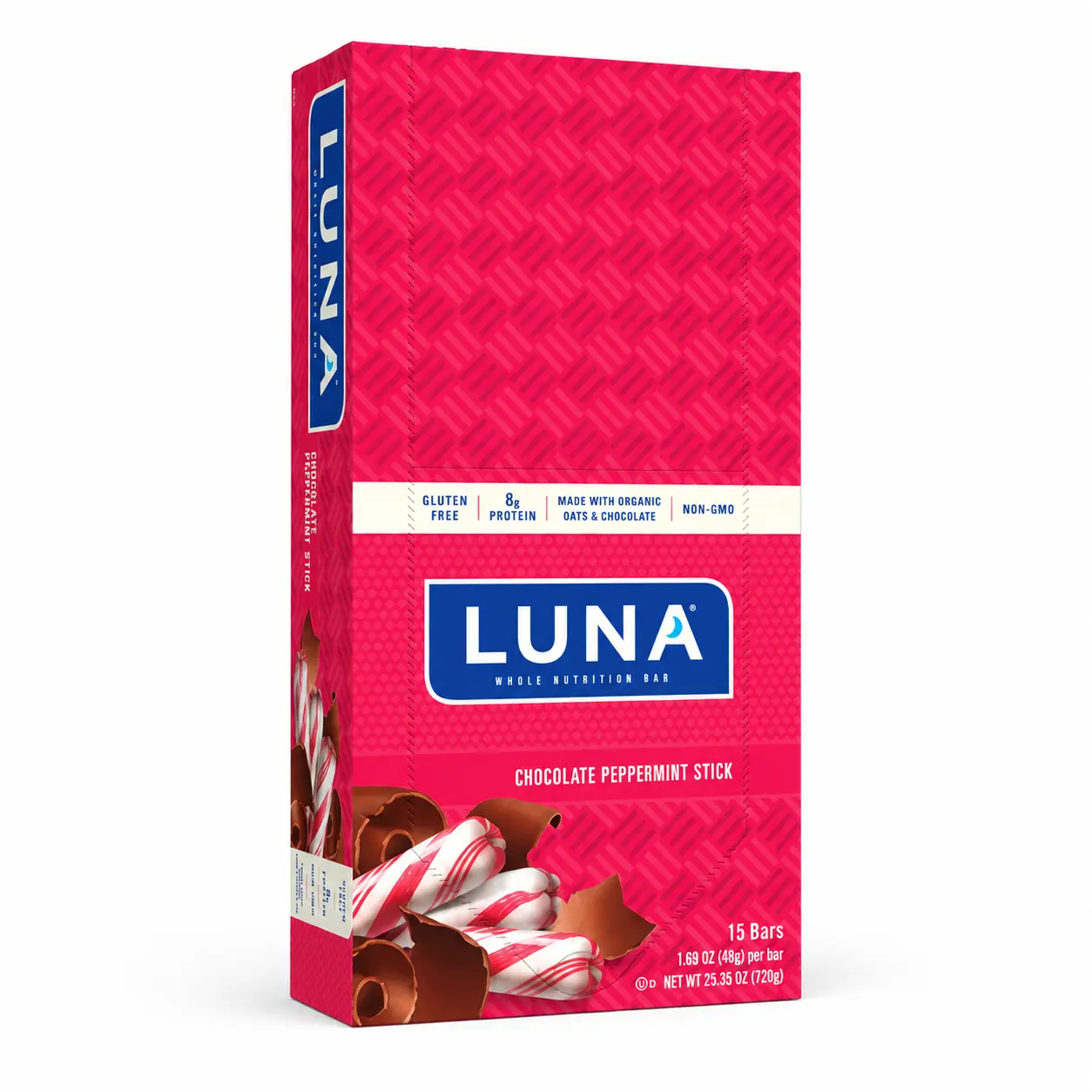 CLIF Bar LUNA BAR Gluten Free Snack Bars Chocolate Peppermint Stick Protein Non-GMO Plant-Based On-The-Go Snacks 1.69 oz Bars