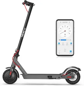 Hiboy S2 Electric Scooter,UL 2271 Certified，8.5" Tires, Up to 17 Miles Range, 350W Motor & 19 MPH Portable Folding Commuting Electric Scooter for Adults with Double Braking System and App Rear suspensions LED headlight + sidelight + taillight