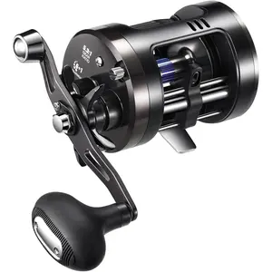 Chaos Pro Baitcasting Fishing Reel, CNC Machined   Round Catfish Reel with 25LB Max Drag,  Trolling Reel with Level Wind &  Braking System for Lake & Saltwater
