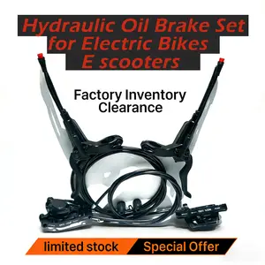 Factory Left-Over Electric Bike Hydraulic Oil Brake Set with Sensor for Electric Bicycle Motorcycle E Scooter 2 Pistons Aluminium Alloy Split Type Brake Pad Resin