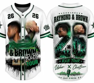 (Note 24h)Personalized Raymond and Brown R&B Tour Baseball Jersey, Custom Chris Jersey Gift