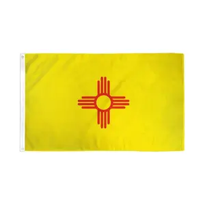 3x5ft New Mexico Polyester Flag - Bold Colors Dye Sublimation Print Banner with Header Tape for Home, Festive Party Backdrop Use