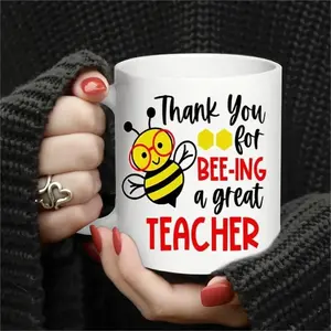[ Sale Up To 50%] Thank You Teacher Mug, Perfect Teacher'S Day Gift, Inspiring Quote Mug For Educators, Coffee Cup With Heartfelt Message