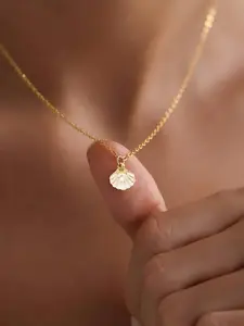 Pearl Shell Mother of Pearl Enamel Simple Beach Style Pendant Necklace, Elegant Daily Jewelry Gift for Women&Girls, Stylish Accessories for Holiday&Vacation, Dangling Pearl Necklace, Dainty Pearl Necklace