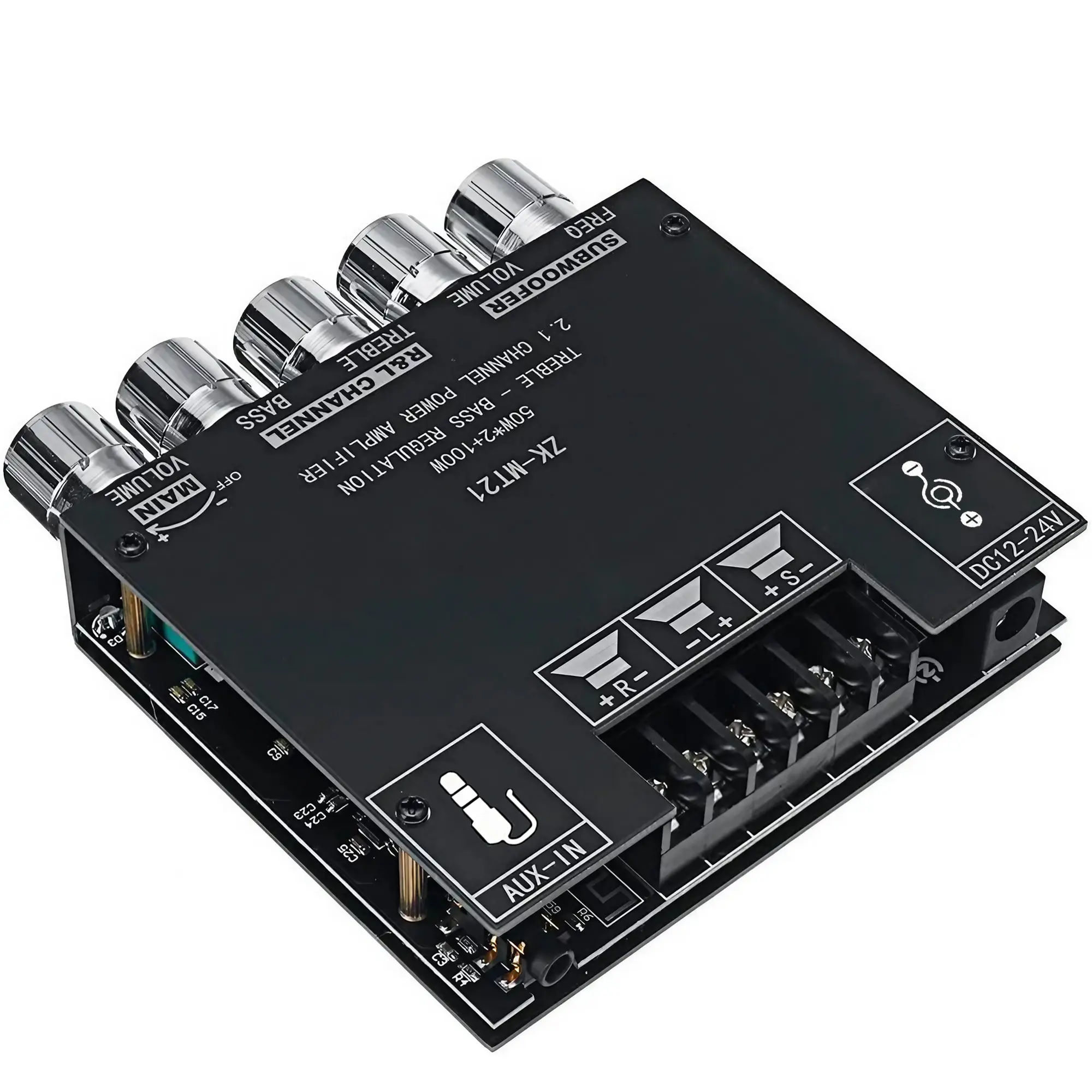 Bluetooth Audio Amplifier Board, Power Amplifier Module, 2.1CH 50W+100W High Power Bluetooth Amplifier Board, Hi-Fi Audio with Bass Treble Control, DIY Home Theater Speaker System, Wireless Subwoofer Output Stereo Digital AMP, Amplifier Sound System