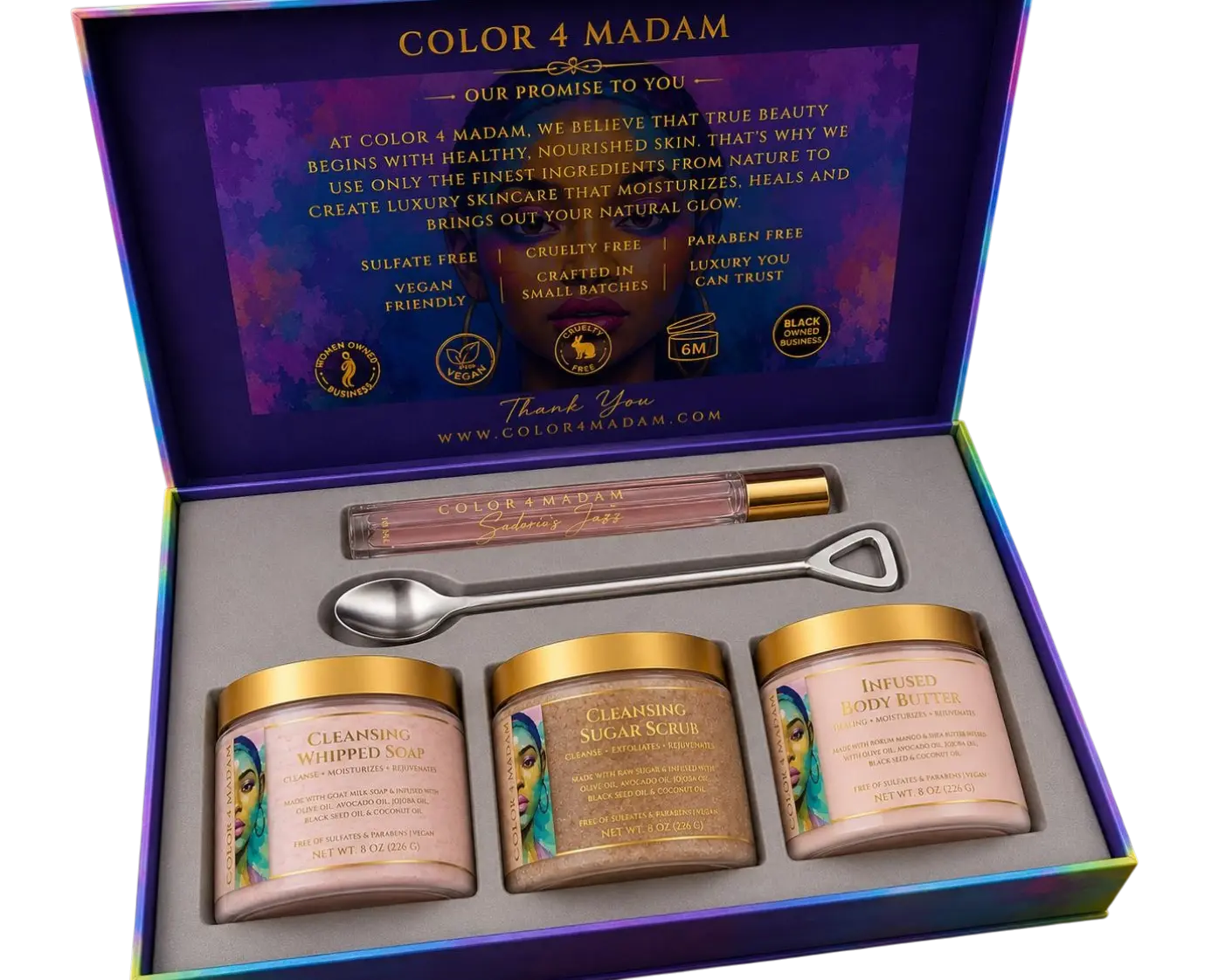 3 oz Luxury Discovery Collection | Body Butter, Sugar Scrub, Whipped Soap & Fragrance Sample | Mini Spa Gift Set | Exfoliating Scrub, Moisturizing Body Butter & Hydrating Body Care