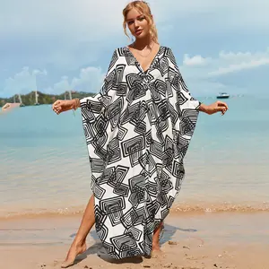 Printed Beach Cover-up Holiday Beach Dress Bikini Sun Protection Clothes Cover-up