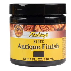 Fiebing's Antique Finish (4 oz, Black) - Two-Toned Effect Emphasizes Leathercraft Embossing - Antiquing & Restoration Paste for Contrasted Finish on Tooled & Stamped Leather Boot, Shoe, Purse, Belt