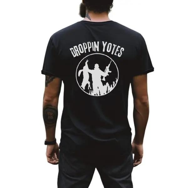 Droppin Yotes T-Shirt Coyote Hunting Graphic Tee Funny Hunter Shirt Outdoor Gift For Him Classic Cotton