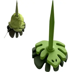Monstera Plant Spinner, 3D Printed Cute Yarn Holder Spinner, Shaft Rotating Gerbera Wool Holders When Crocheting, Stable Yarn Ball Unwinder Stand Dispenser Tool, for Crocheting Knitting Lovers