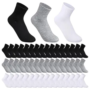 Men's Quarter Ankle Socks Bulk Pack of 48 Pairs Moisture Wicking Athletic Crew for Daily Wear Running Gym Travel