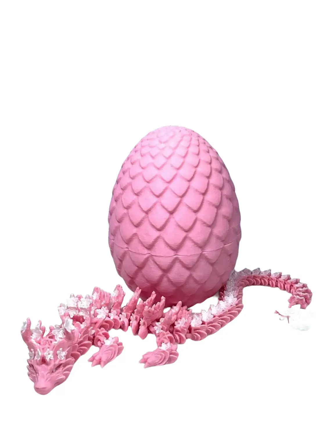 Cherry Blossom with Dragon Egg, 3D Articulated  Pink and White Dragon, Fidget ADHD Sensory Dragon