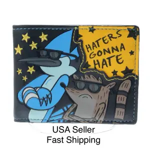 Haters Gonna Hate Wallet - Mordecai and the Rigby - Cartoon Regular Show - Vintage - Old school - Bifold Credit Card Cash ID Holder