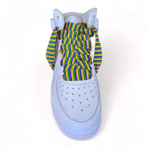 Mardi Gras Fat Horizontal Laces 3/4 Shoelaces