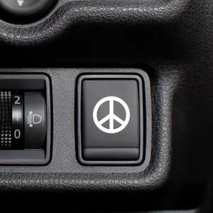 2pc/sheet Peace Symbol Button Decal, Blank Button Sticker for Car, Easy to Apply, Durable Design, Perfect for Personalization