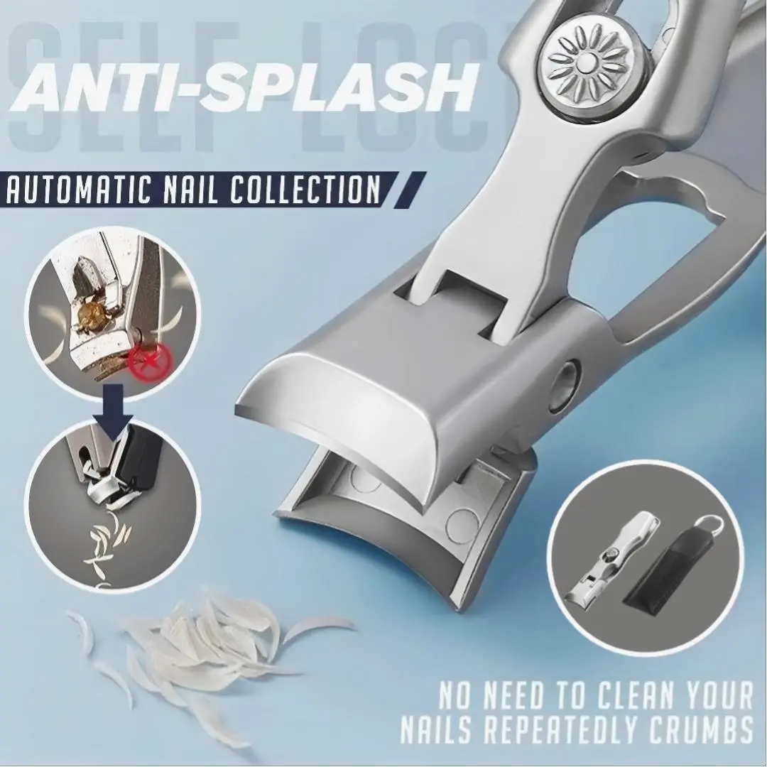 2026 Upgrade Nail Clippers , Large Wide Jaw Opening Toe Nail Clippers, Heavy Duty Stainless Steel No Splash Fingernail Clipper Cutters Long Handle with Catcher nail clipper Large Opening Nail Art Manicure Nail Care Set professional nail trimmer toe nail