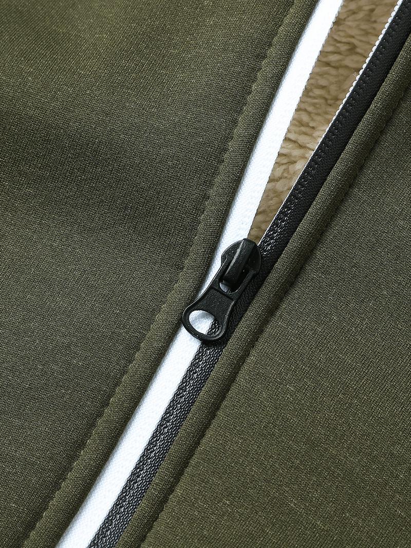 Men's Classic Hooded Warmth Jacket, Fleece Lined for Skin-Friendly Heat, Adjustable Hooded, Ribbed Hem, Urban Commuter Trendy Windproof Coat