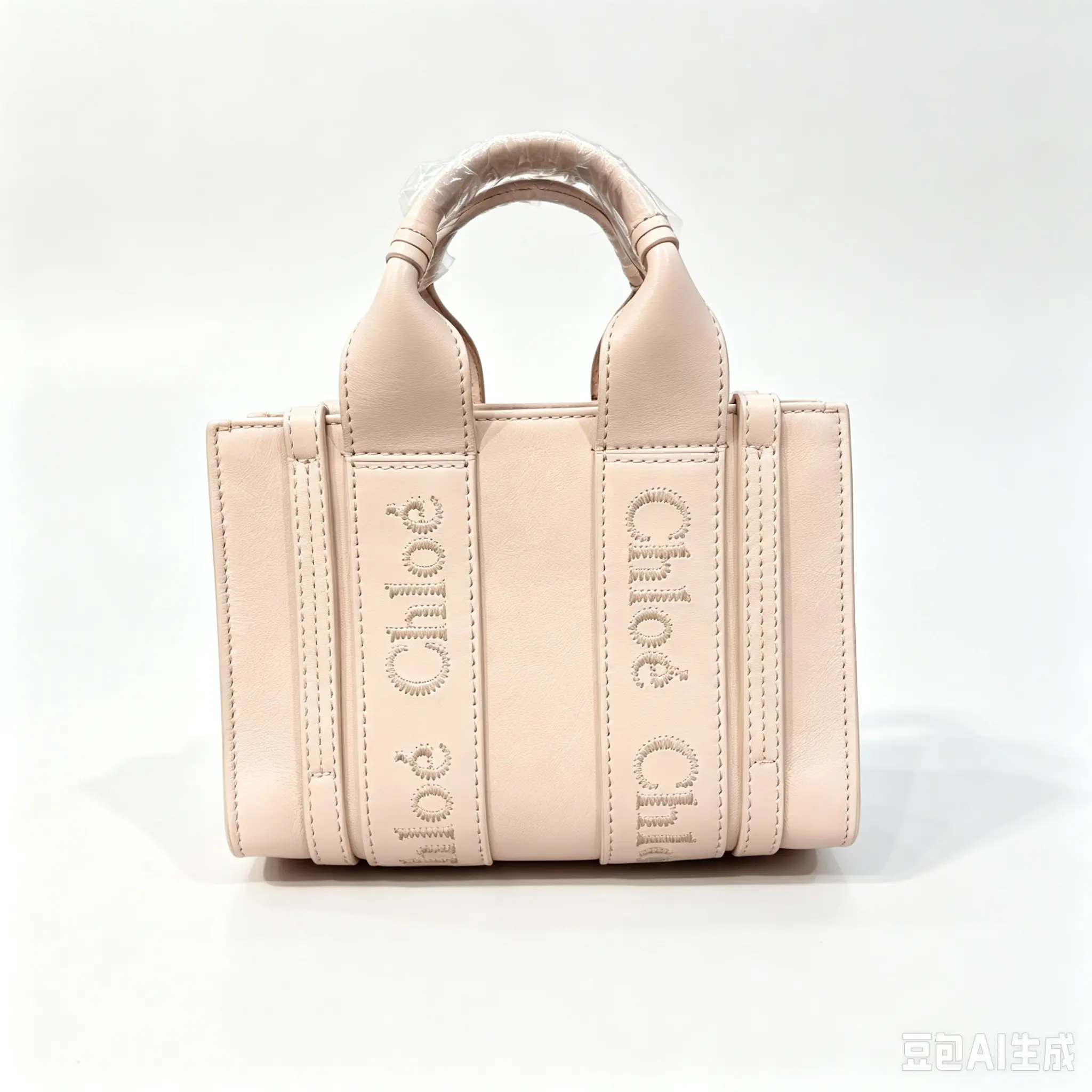 Pre-owned Chloé Light Pink Mini Woody Leather Tote