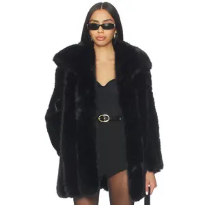 ELLIATT Lux Faux Fur Jacket in Black