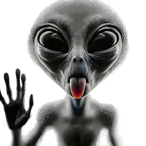 Alien Sticker Decal, Self-Adhesive Glossy Finish, Irregular Shape Design, Perfect Gift for Car Laptop Window Wall Decor, Single Use Party Decoration, Car Decals, Sticker For Cars