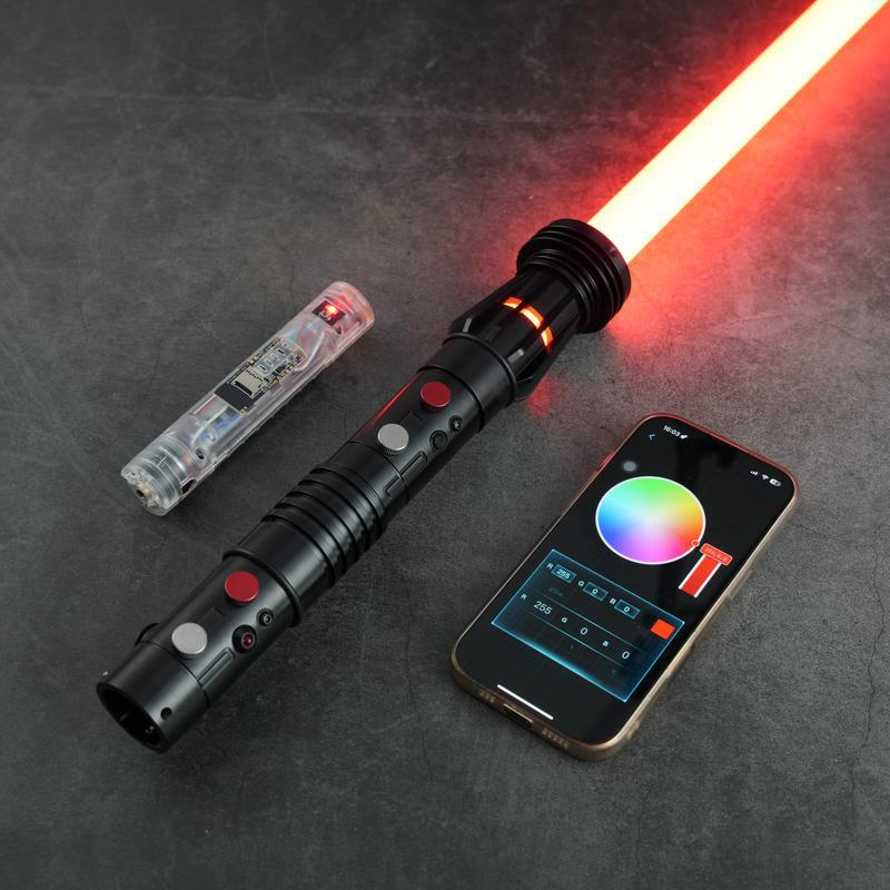 Darth Maul Xenopixel v3 Lightsaber Double Blades Light Saber with 2 Handles for Dual-Wielding Experience Unique Design Modern Twist on Classic Lightsaber Neopixel App Control sword glow toy