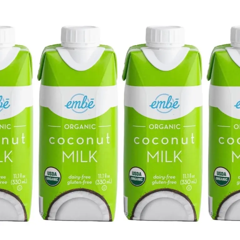 Embe Organic Coconut Milk 4 Pack Bundle USDA Organic Dairy-Free Gluten-Free 11.1 fl oz Each Milky Protein Calcium Natural