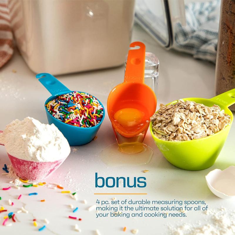 4 Pack 5.3L Large Airtight Food Storage Containers, BPA-Free Plastic Canisters for Flour, Sugar & Rice, Kitchen Pantry Organization Storage Containers with Sealed Lids, Ideal Kitchen Utensils