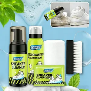 Multipurpose No-Wash White Shoe Cleaner Shoe Cleaner Kits With Shoe Brush And Shoe Cloth,Foam Shoe Cleaner Shoe Cleaner Foam Kit For Various Fabrics