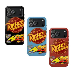 Lightning McQueen 95 rugged phone case, cute cartoon car design, compatible with iPhone 17/16/15/14/13/12/11 Pro Max/Plus and Samsung Galaxy S23FE/22/23/24/25.