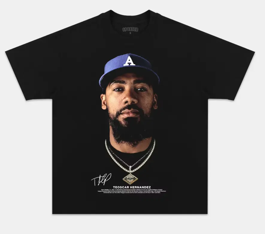 Youth & Adult TEOSCAR HERNÁNDEZ T-SHIRT, Vintage Baseball Graphic Tee, Retro Baseball Fan Shirt, Game Day Apparel, Unisex Sports Streetwear