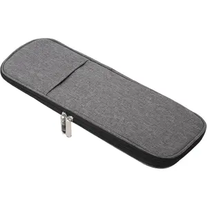Knitting Needle Storage Case Gray 600D Oxford Cloth Long Woven Organizer Bag for Crochet Supplies