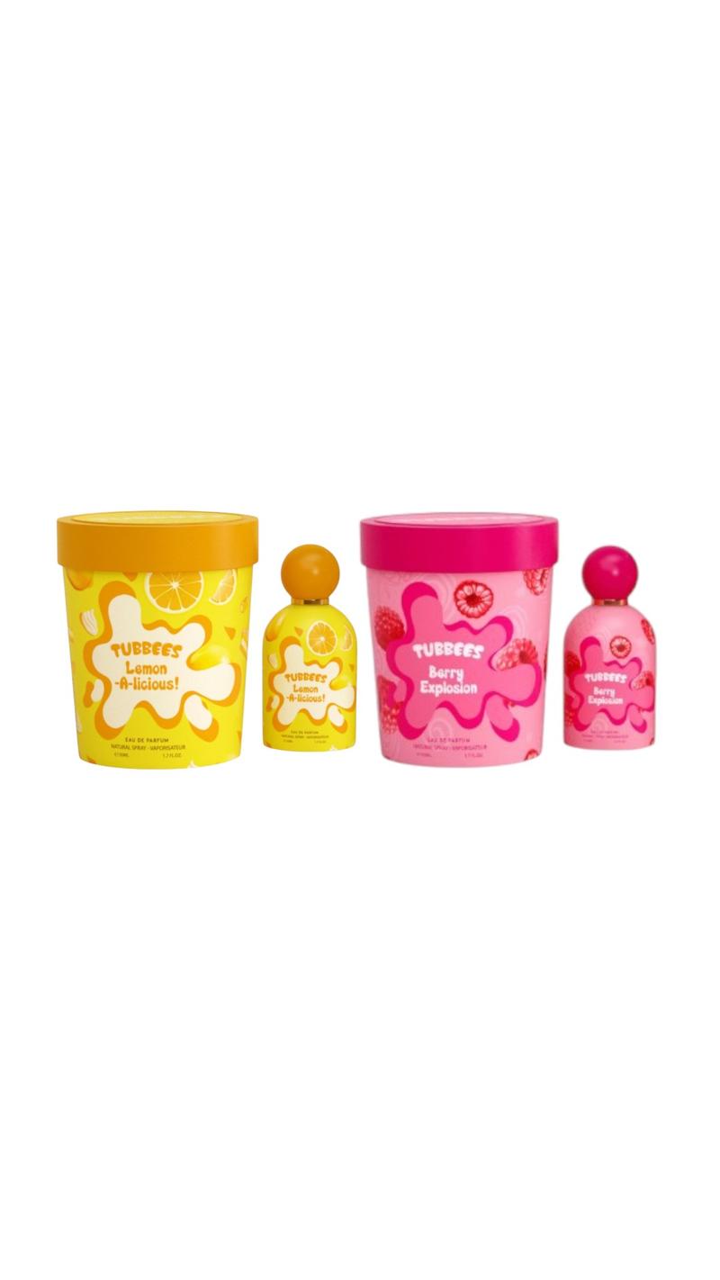 Grandeur | Tubbees | Berry Explosion + Lemon-A-Licious Bundle | Eau De Parfum | 1.7 fl oz | Unisex Fragrance | Berry - Lemon & Sweet Notes