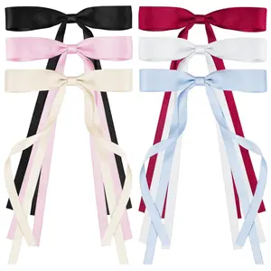 6pcs/Set Hair Accessories Tassels, Long Tail Bow Hairpins And Hairbands with Bow Accessories