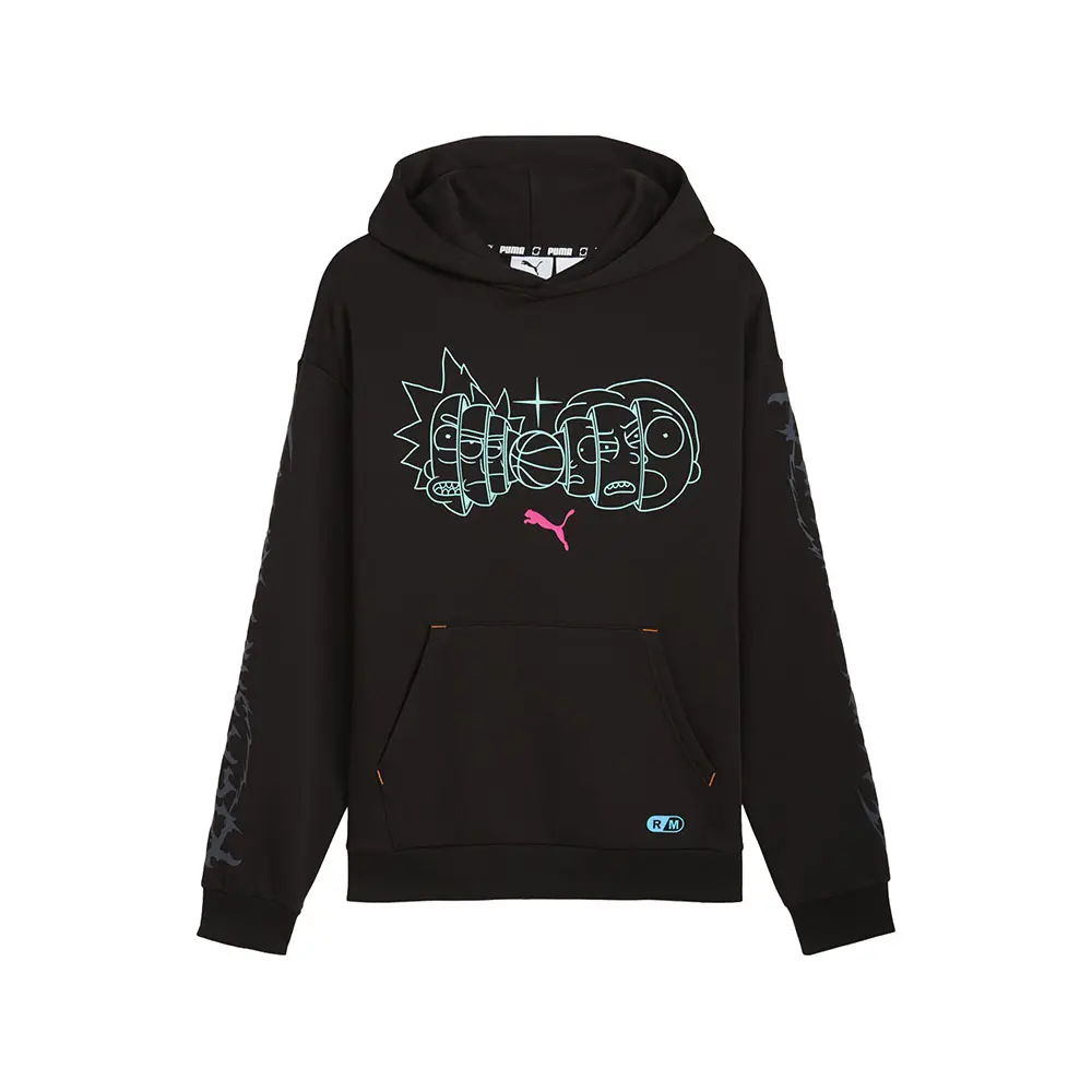 PUMA Mens Hoops X Rick And Morty Hoodie Casual Outerwear Casual - Black