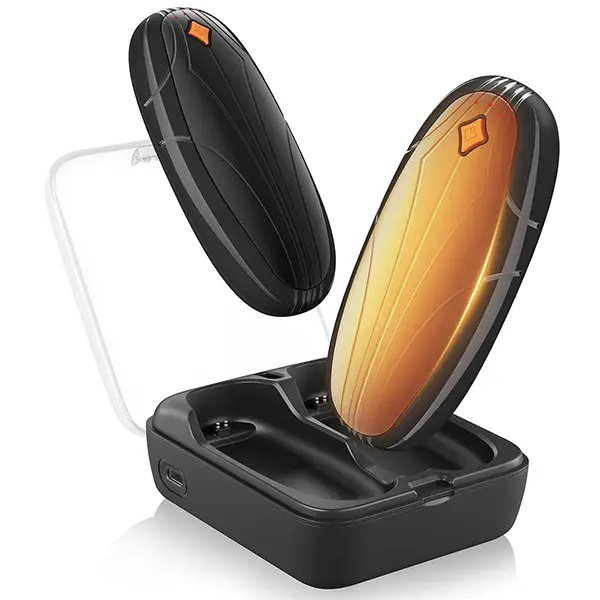 Magnetic Rechargeable Hand Warmer, 14000mAh Electric Hand Warmers , Wireless Charging Case, 3 Heat Settings, AI Chip,Pocket-Sized gifts for Christmas