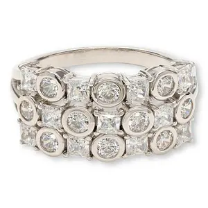 Radiance by Absolute™ 3-Row Mixed-Cut Band Ring
