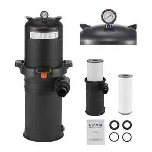fathersdaygift 200 sq. ft Cartridge Pool Filter Valve 9000 GPH Swimming Pool Filtration System