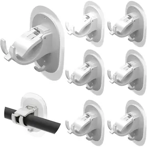 6 count No Drill Curtain Rod Brackets No Drilling Curtain Rod Holder Self Adhesive Curtain Rod Hooks  Free Adjustable Curtain Rod Holders Curtain Hangers for Bathroom Living Room Kitchen