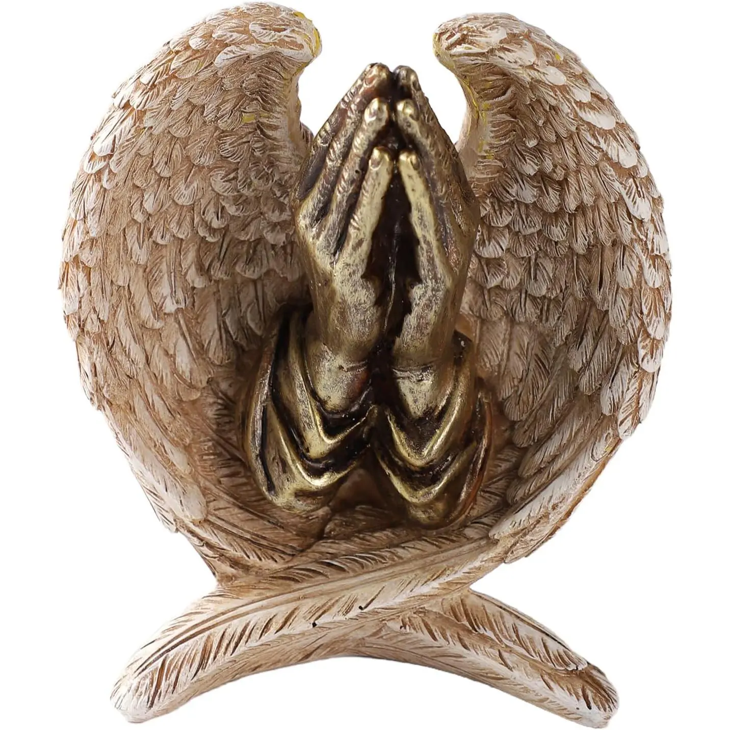 Angel Wings with Praying Hands Statue,Angel Statues for Home Decor,Guardian Angel Figurines for Catholic Decor,Garden Angels Outdoor Statue,Catholic Statues Angel Gifts for Women